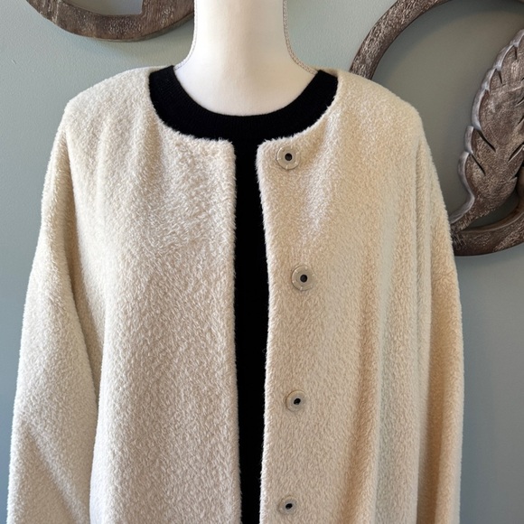 Eileen Fisher  Fischer Project Cream oversized Textured Coat size XL - Picture 3 of 9
